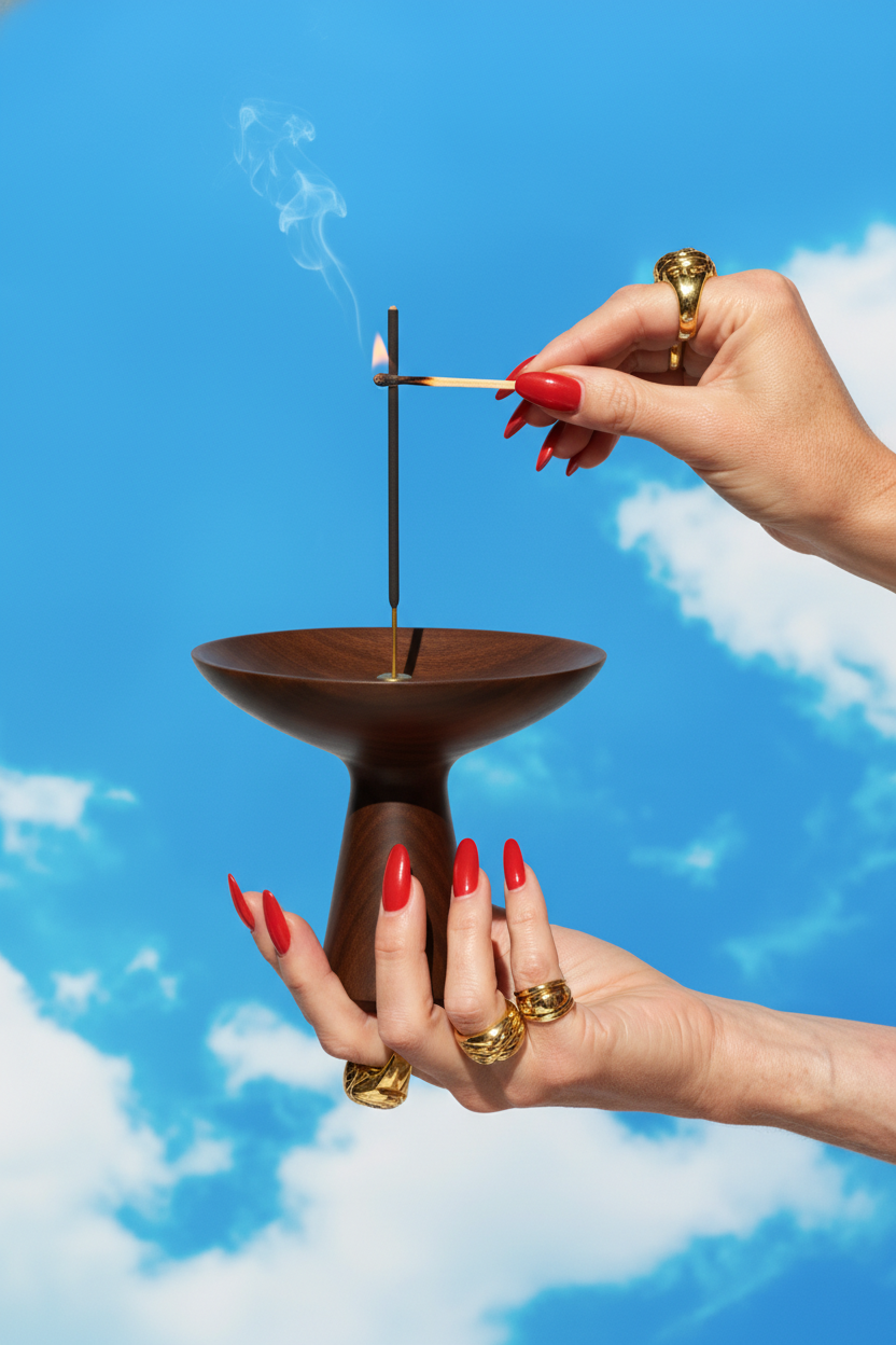 Hand Lighting Incense
